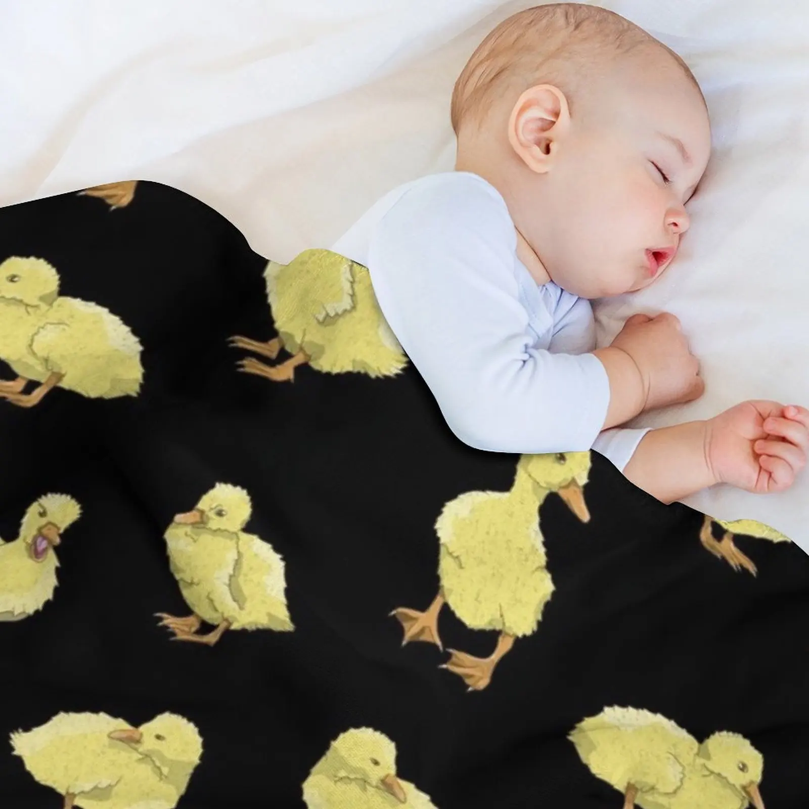 Cute Yellow duckling pattern Throw Blanket bed plaid Soft Plaid Loose Sofa Throw Soft Beds For Decorative Sofa Blankets 3