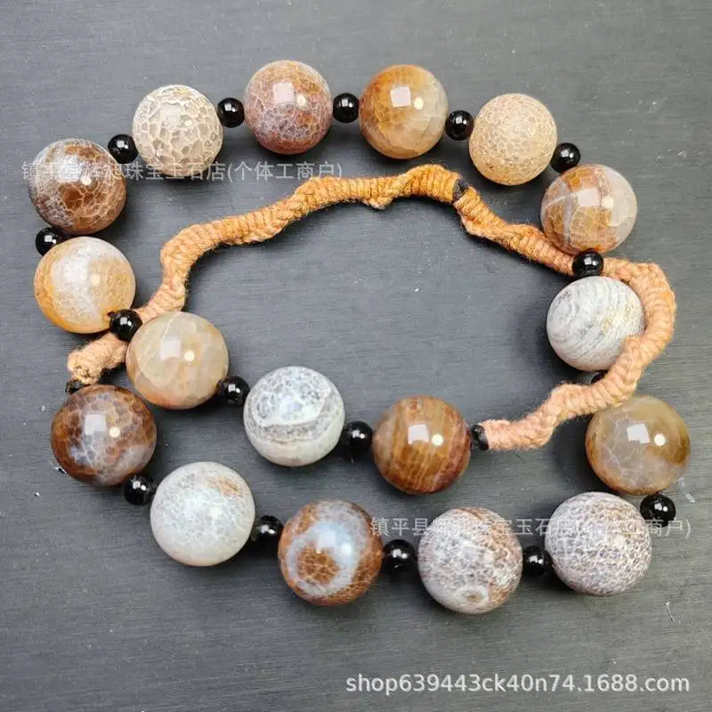 -Border Best-Selling Colorful Crack Pattern Old Agate , Loose , Buddhist Prayer Beads, Antique Collectibles,
