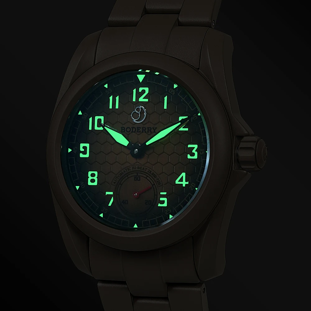 BODERRY Field Watch VOYAGER S72 – 72-Hour Power Reserve Titanium Automatic 100M Water Resistant Wristwatch for Men view 3