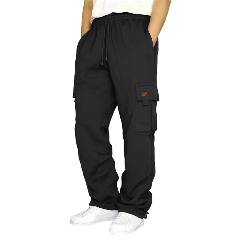 

Men Tear Away Sport Pants High Split Side Striped Joggers Zipper Pants Snap Cinch Bottom Track Wide Leg Trousers