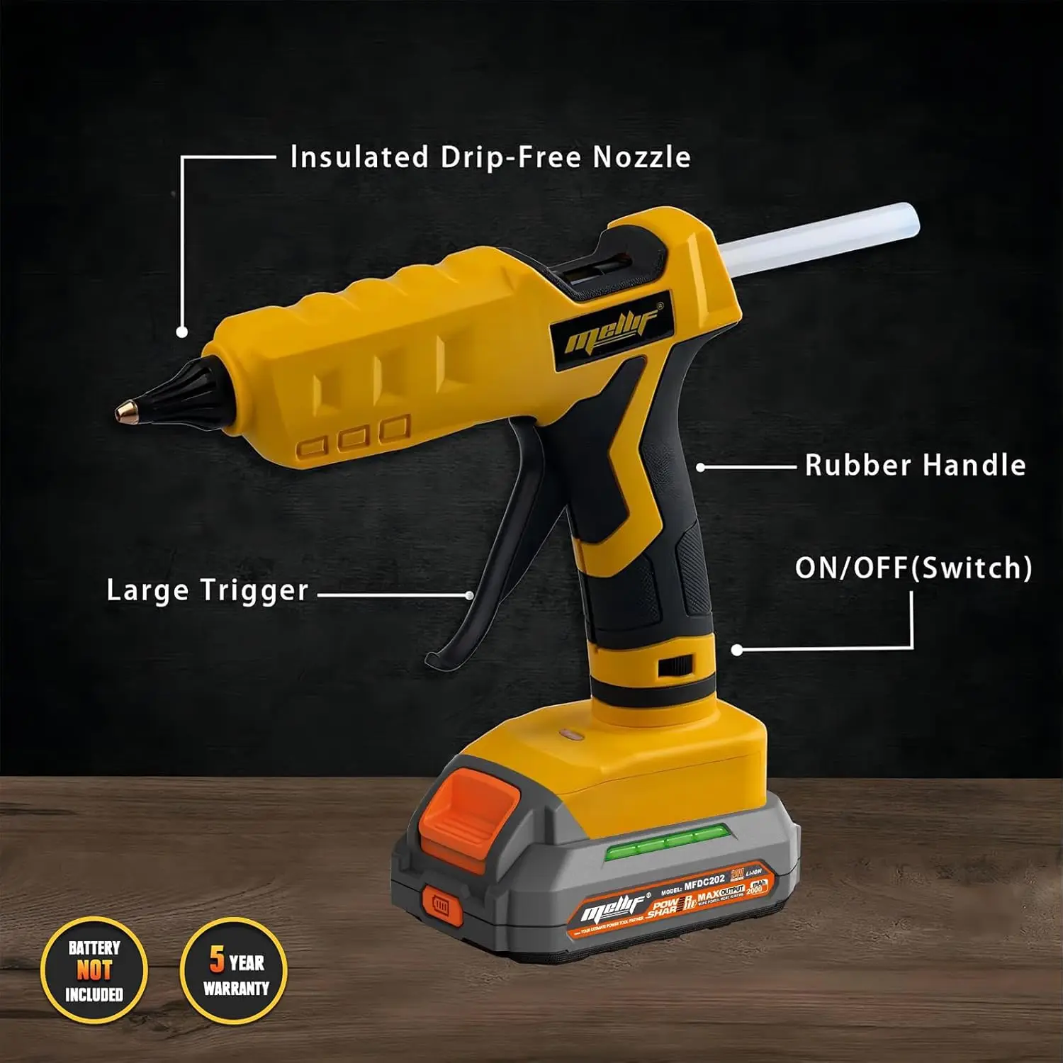 Cordless Glue Gun for Dewalt 18V 20V for Makita 18V for Milwaukee 18V Christmas Gifts DIY Tools (NO Glue Sticks NO Battery )