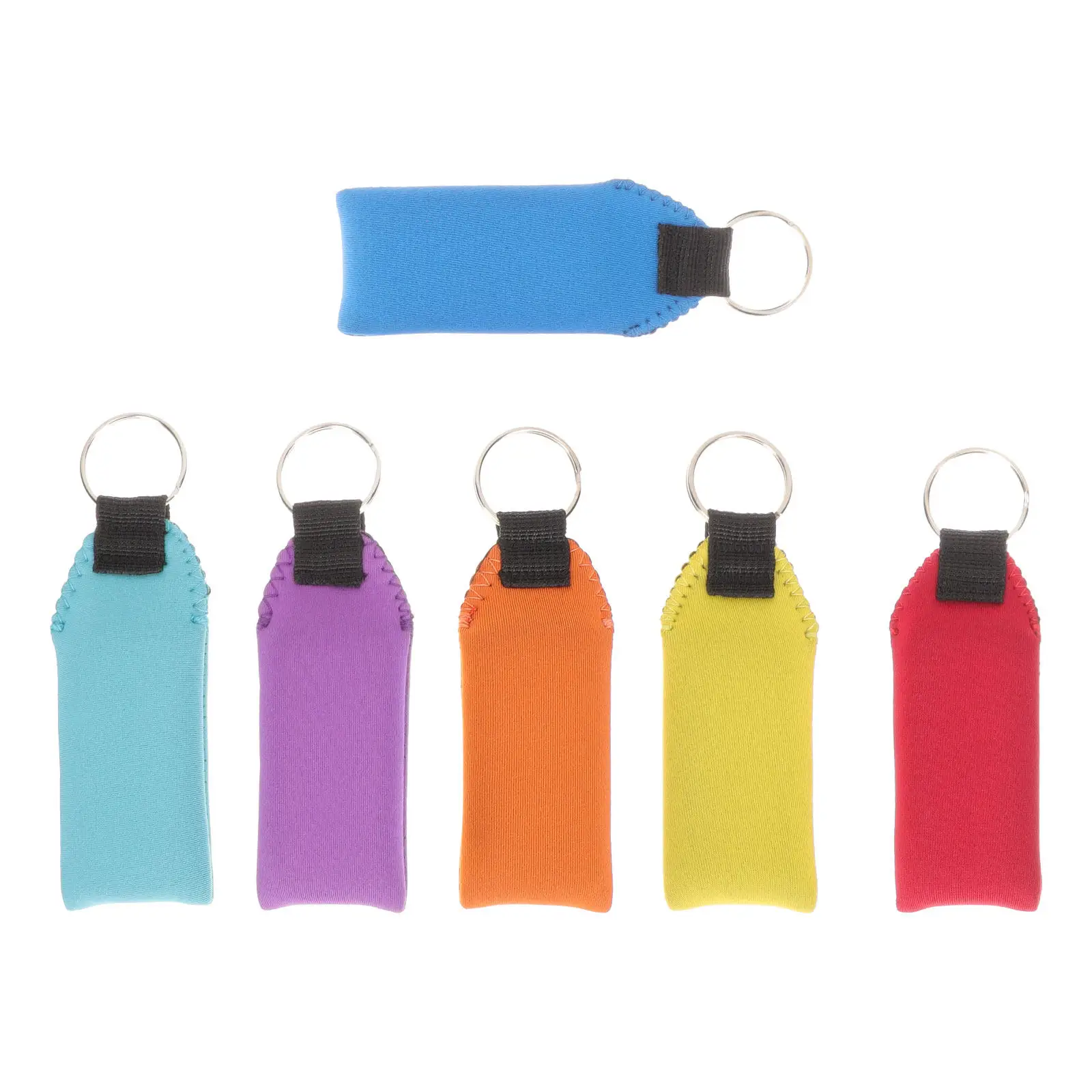6Pcs Floating Keychain Neoprene Boat Key Ring Accessories Floatable Swim Floating Key Rings Anti-Lost Outdoor Water Sports