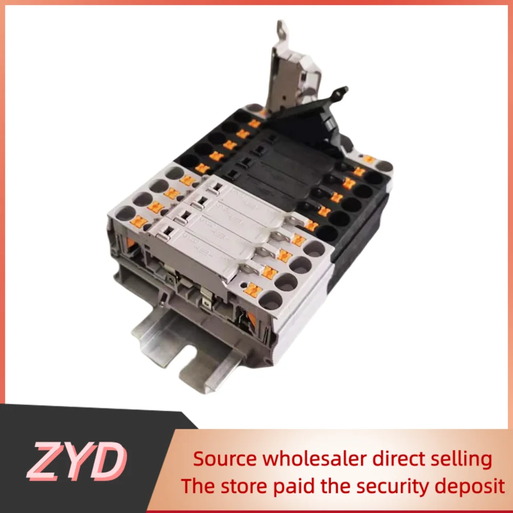 ZYD 10Pcs PTC4-HESI Fush Terminal Block Disconnect Lever Push-in Connector Din Mount with 5x20mm 0.5A-10A Fuse PTC 4-HESI