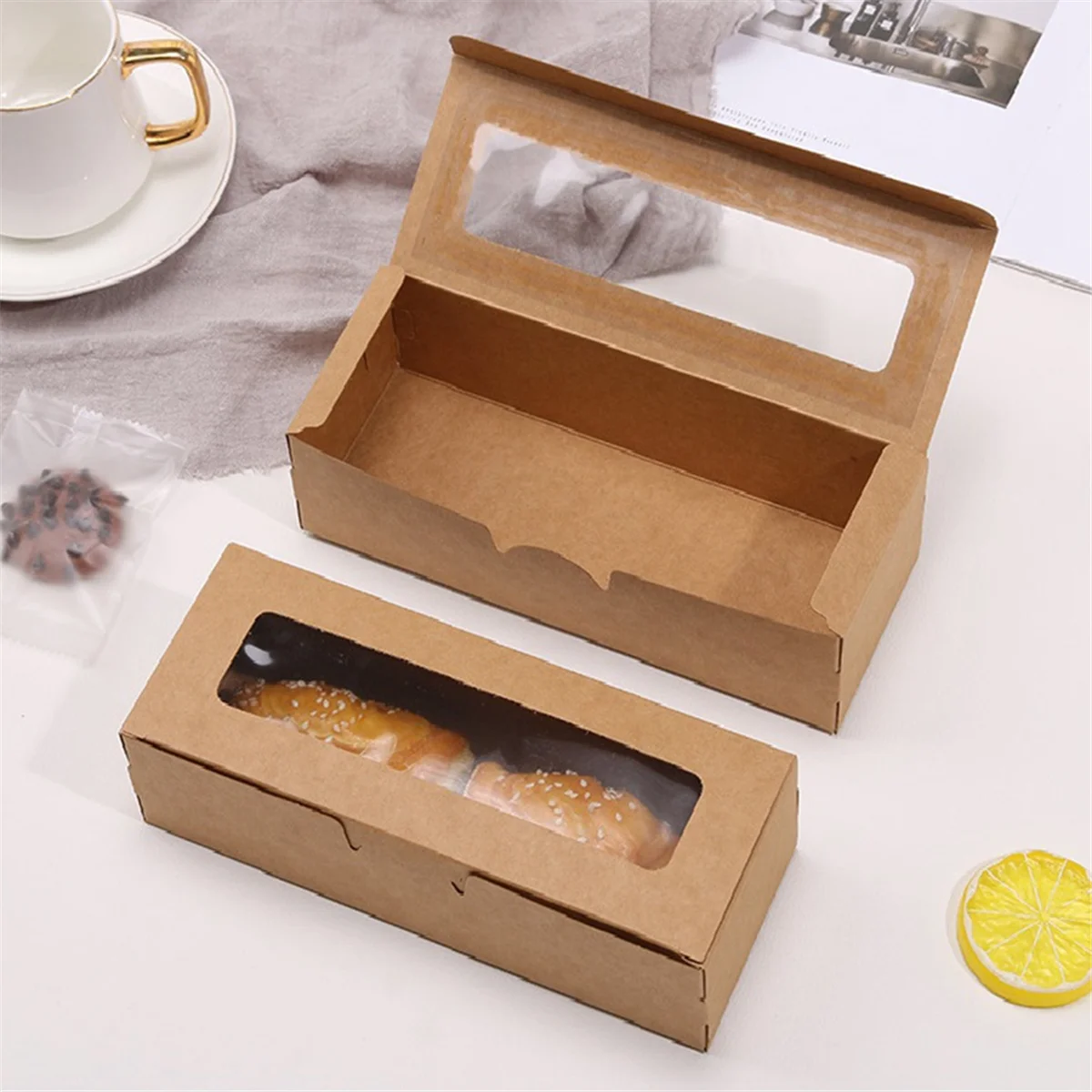 ABDR-25 Pieces Macaron Boxes with Clear Display Window Macarons Container or Packaging Box Kit for Chocolate Desserts Cake B