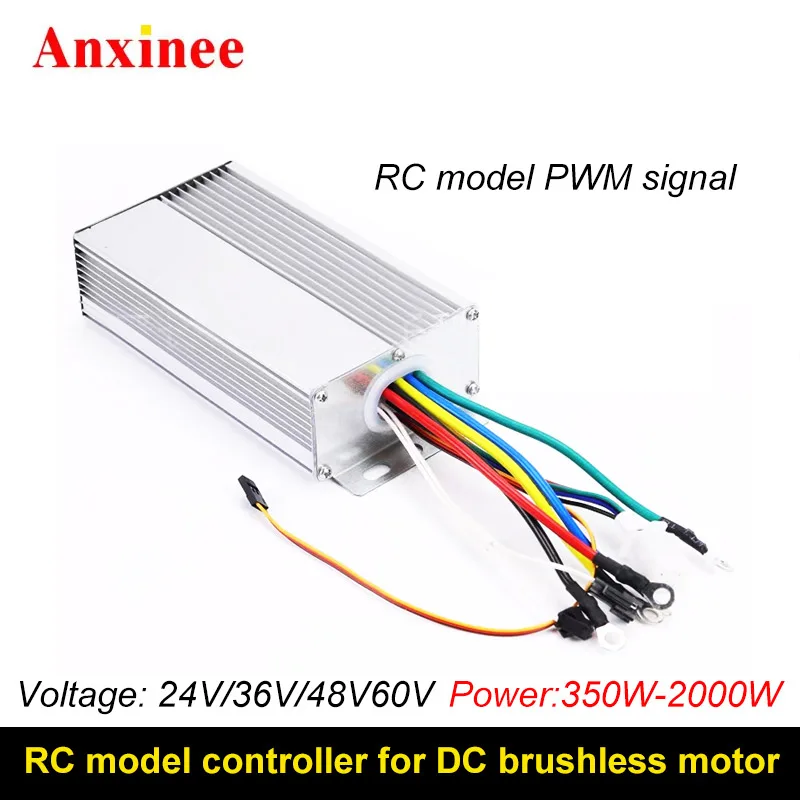 RC Model DC 24V-60V 350W-2000W High Power Brushless Motor Controller PWM Single Control For 3-Phase BLDC Motor