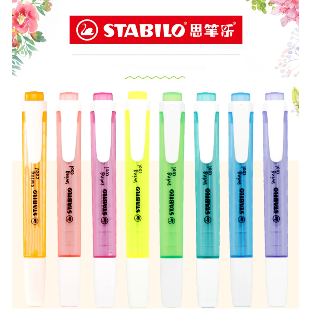 

14 Colors Stabilo 275 Cool Highlighter Color Office Markers School Stationery Notes Safety and Environmental Protection Macarons