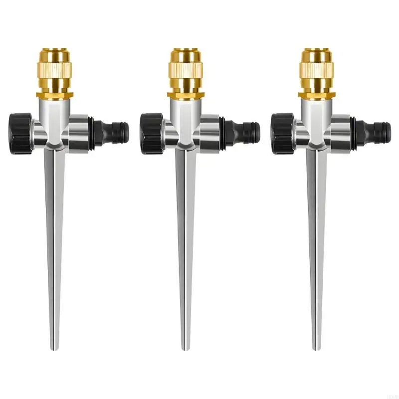 

3 Pieces All Metal Garden Watering Sprinkler With Brass Nozzle For Lawn And Plant Care B03E