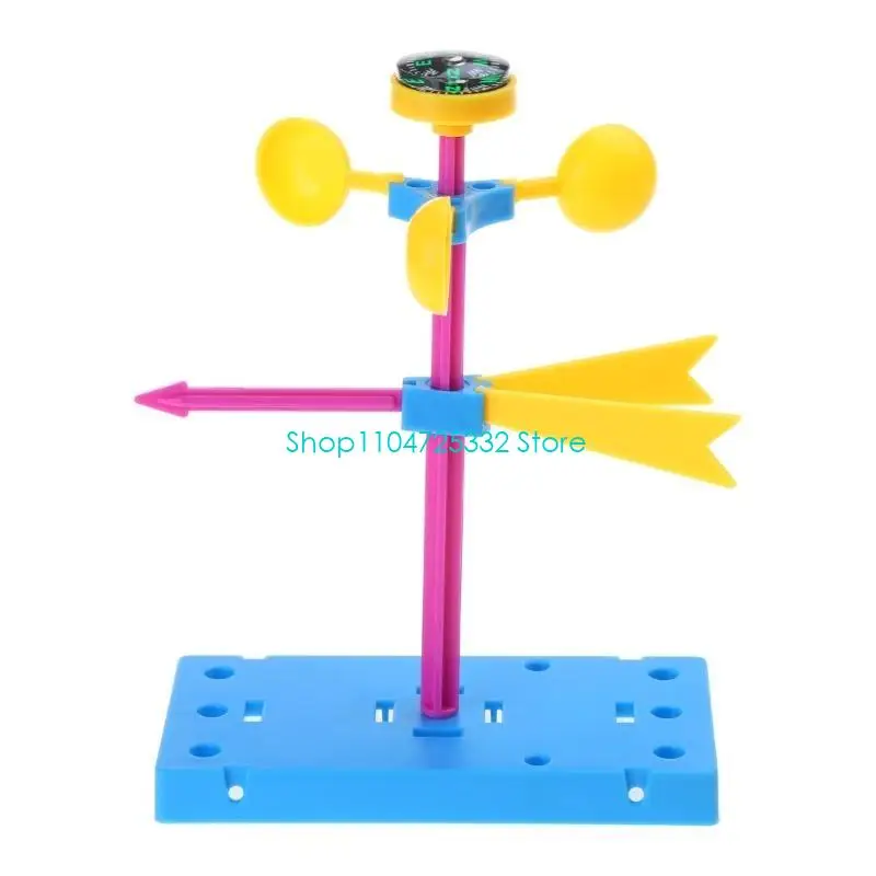 

P5EA Wind Vane Wind Kids Science DIY Assembly Model Kids Scientific Experiment Educational Diy Windmill Roofs Assemblymod