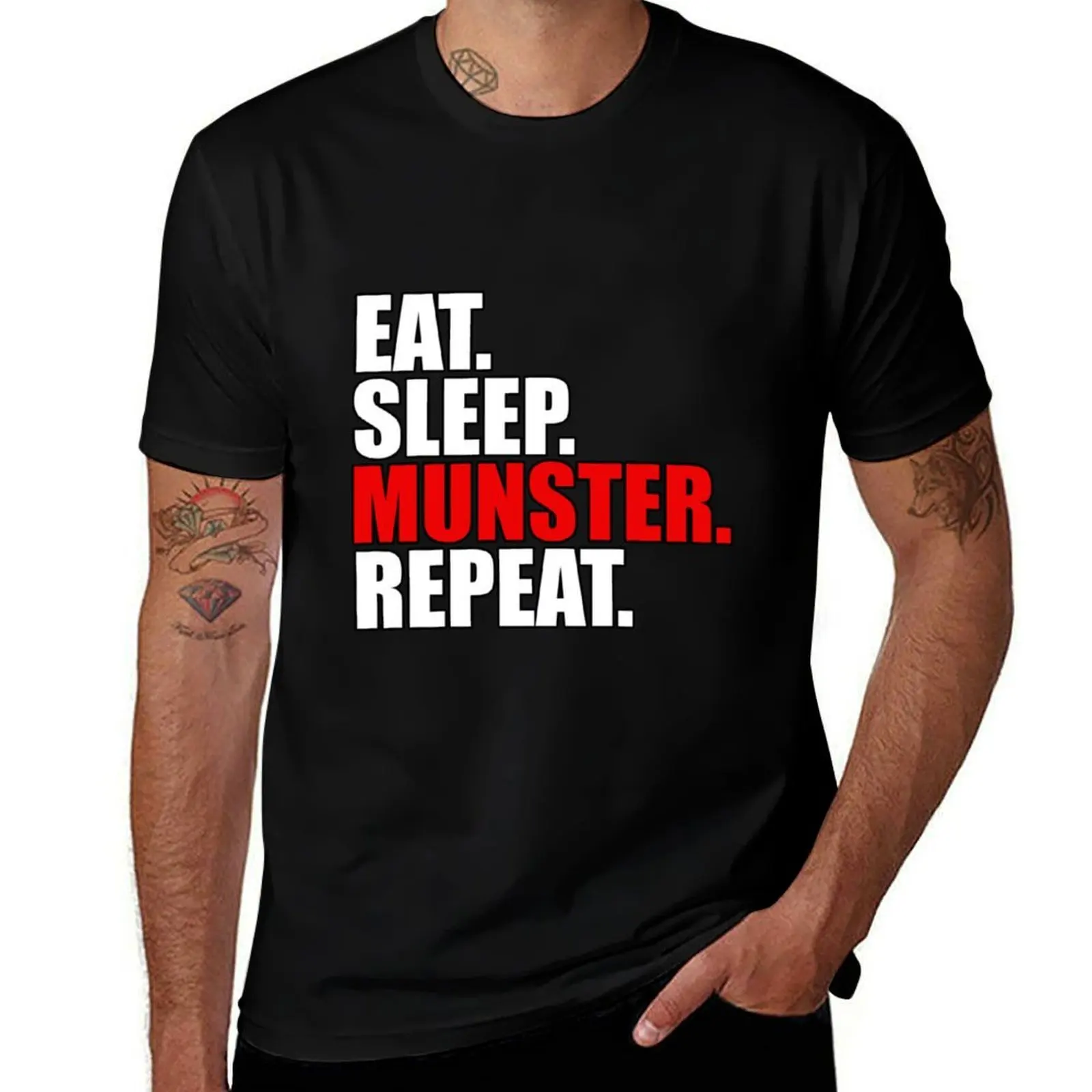 

Munster Rugby Ireland Eat Sleep Munster Rugby Repeat T-Shirt t shirts for man graphic vintage T-Shirt