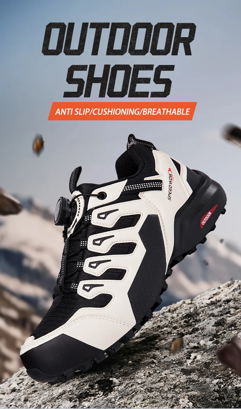 Neu eingetroffene Herren-Wanderschuhe, atmungsaktiv, zum Schnüren, Trekking, mit Dämpfung, Outdoor-Kletter- und Tourismus-Sneaker für Herren – Detail 1