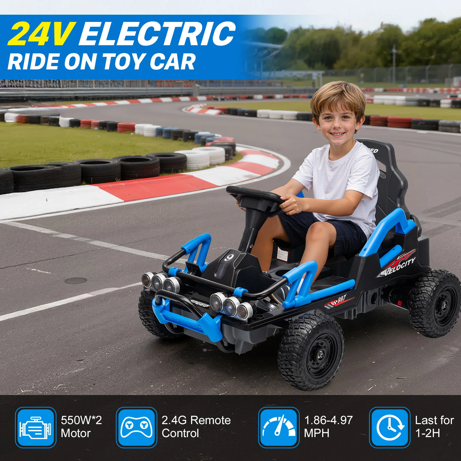 Samochód elektryczny 24V dla starszych dzieci, pojazdy elektryczne dla dzieci w wieku 3-12 lat, prezenty świąteczne dla dzieci, samochód elektryczny zasilany akumulatorem