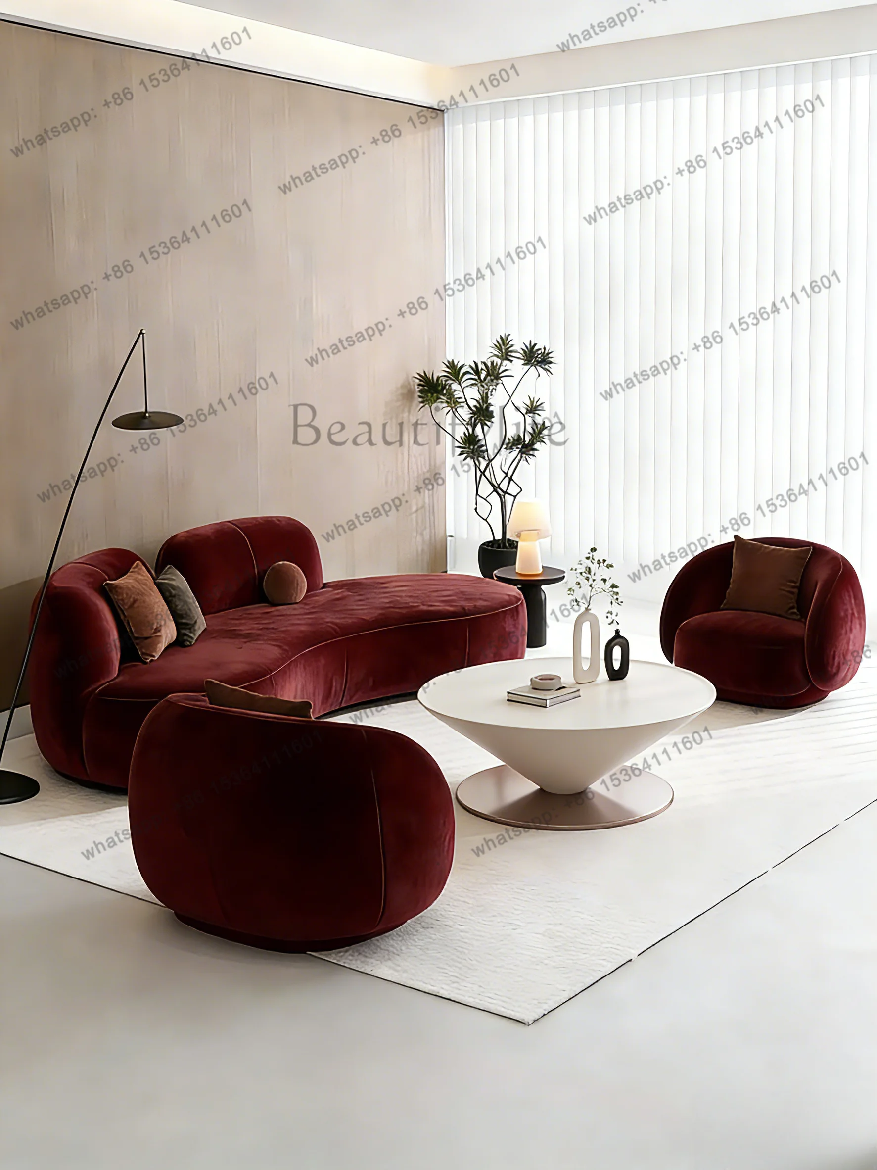 

Modern simple sofa small apartment living room B & B clothing store front desk rest area reception sofa