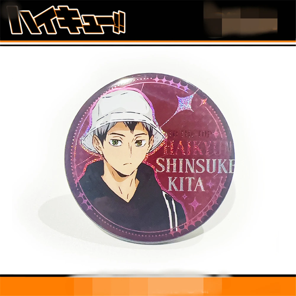 58 mm anime Haikyuu!! Hinata Shoyo Yu Nishinoya Korai Hoshiumi Cosplay Kostuum Badge Pin SPTE Blik Broche Accessoires