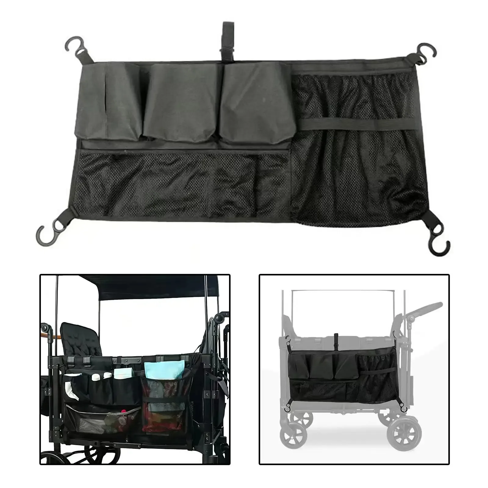 Stroller Wagon Cargo Net, Wagon Accessories Organizer Compatible with WONDERFOLD W-Series Models, Large Capacity Mesh Cargo Stor