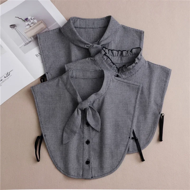 Cotton Lace Fake Collar Female Shirt Detachable Collar Women's shirt False Tie Lapel Blouse Top Nep Kraagie
