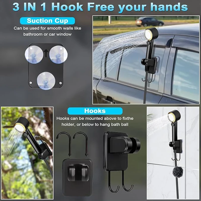 Chuveiro de acampamento 3.6V 8000mAh IPX8 fonte de alimentação portátil à prova de chuva para exterior chuveiro de acampamento recarregável chuveiro ao ar livre