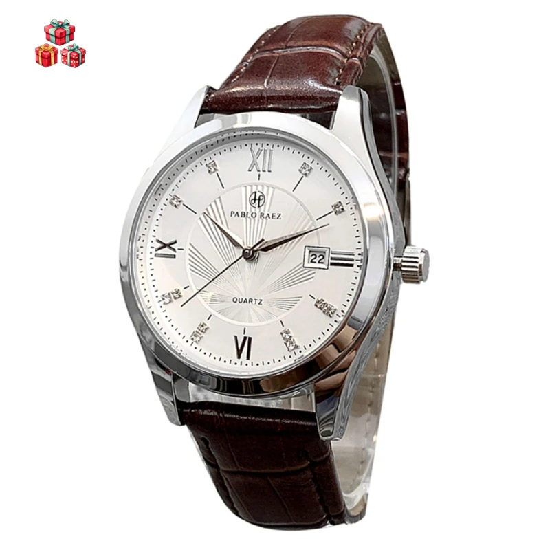 2026 New Minimalist Couple Watch Quartz Movement Leather Strap Unisex Fashion Gift
