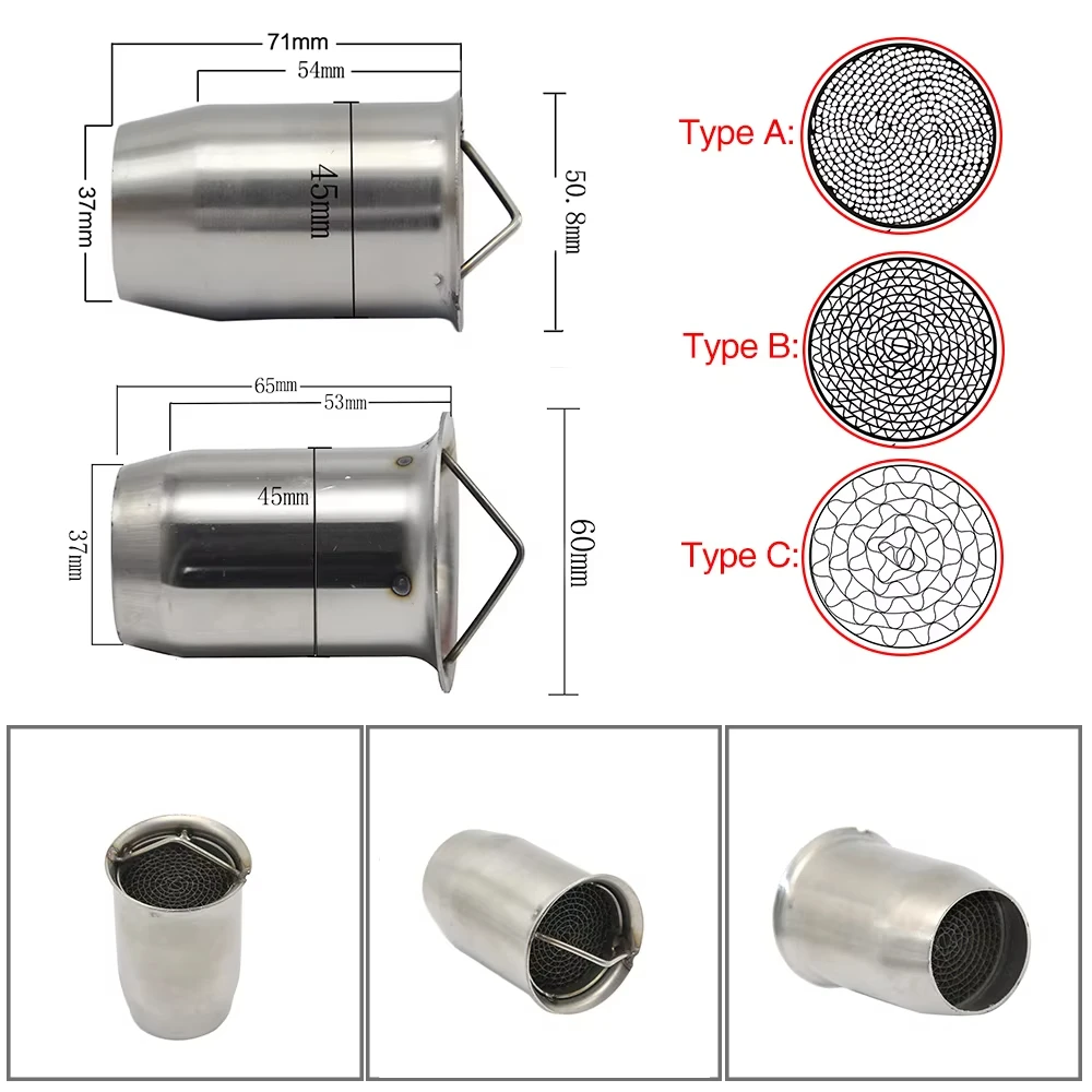 Eliminador de sonido de ruido Race Alconstar- 51mm/60mm entrada silenciador de escape de motocicleta catalizador DB Killer DB Killer móvil