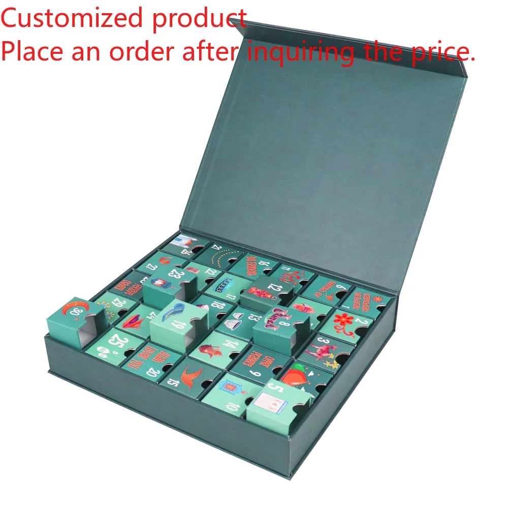 

Customized queryWholesale Custom Logo Low Price Empty Christmas Chocolate Advent Calendar Cosmetic Packaging Paper Box Embossed