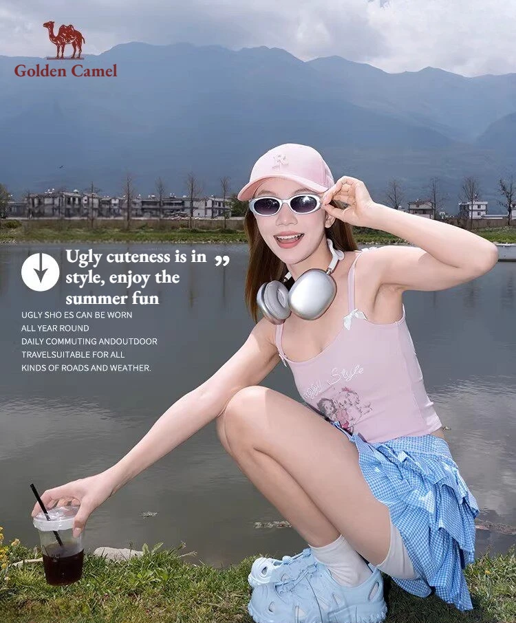 Golden Camel Women's Sandals 2026 Summer Outdoor Travel Beach Non-slip Wading Shoes Walking Mountaineering Travel Ladies Shoes