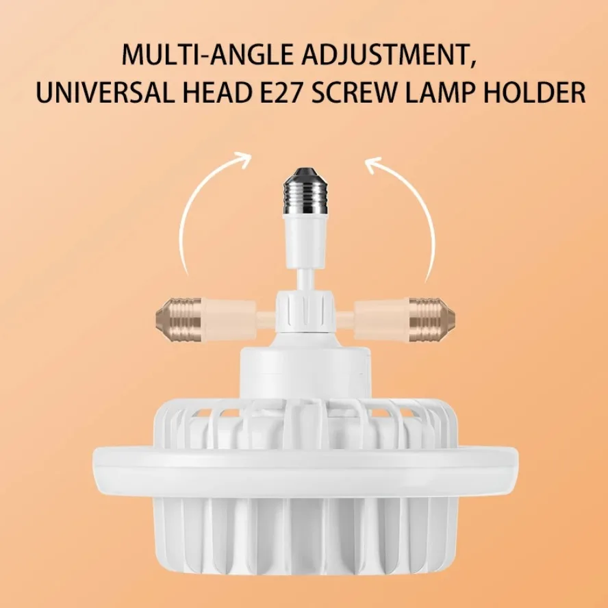 Whole House Heating 600W High-Power Warm Air Lamp Remote Control Dimming E27 Spiral Electric Heater Fan Light Ceiling Fan Light