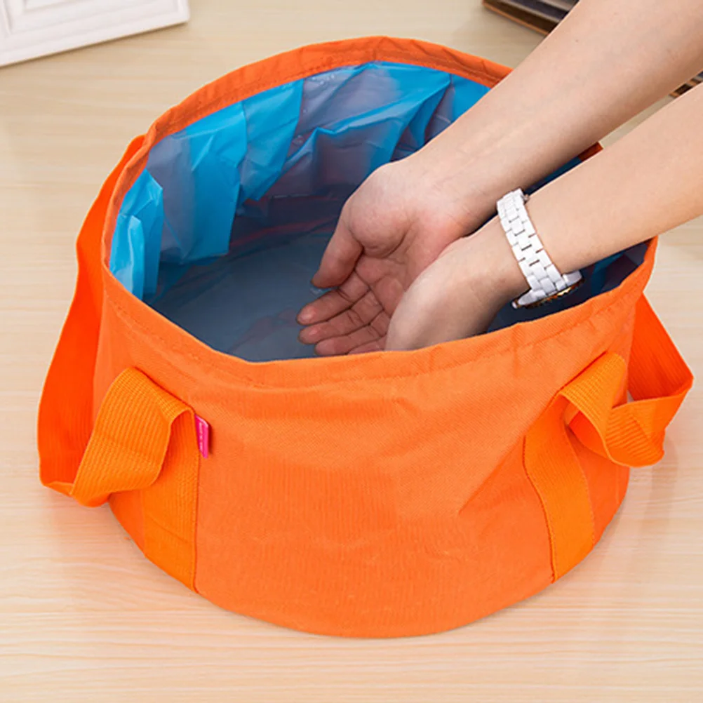 2 قطعة مغسلة قابلة للطي المحمولة 4.5L مقبض مريح مقاوم للماء للتخييم التنزه الصيد الرياضة في الهواء الطلق حوض قابل للضغط