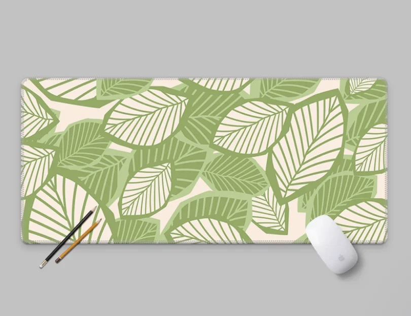 

Tropical Plant Pothos Leaves Natural Rubber Setup Gamer Accessories Keyboard Anime Computer Pad on The Table Office Big Mat Art