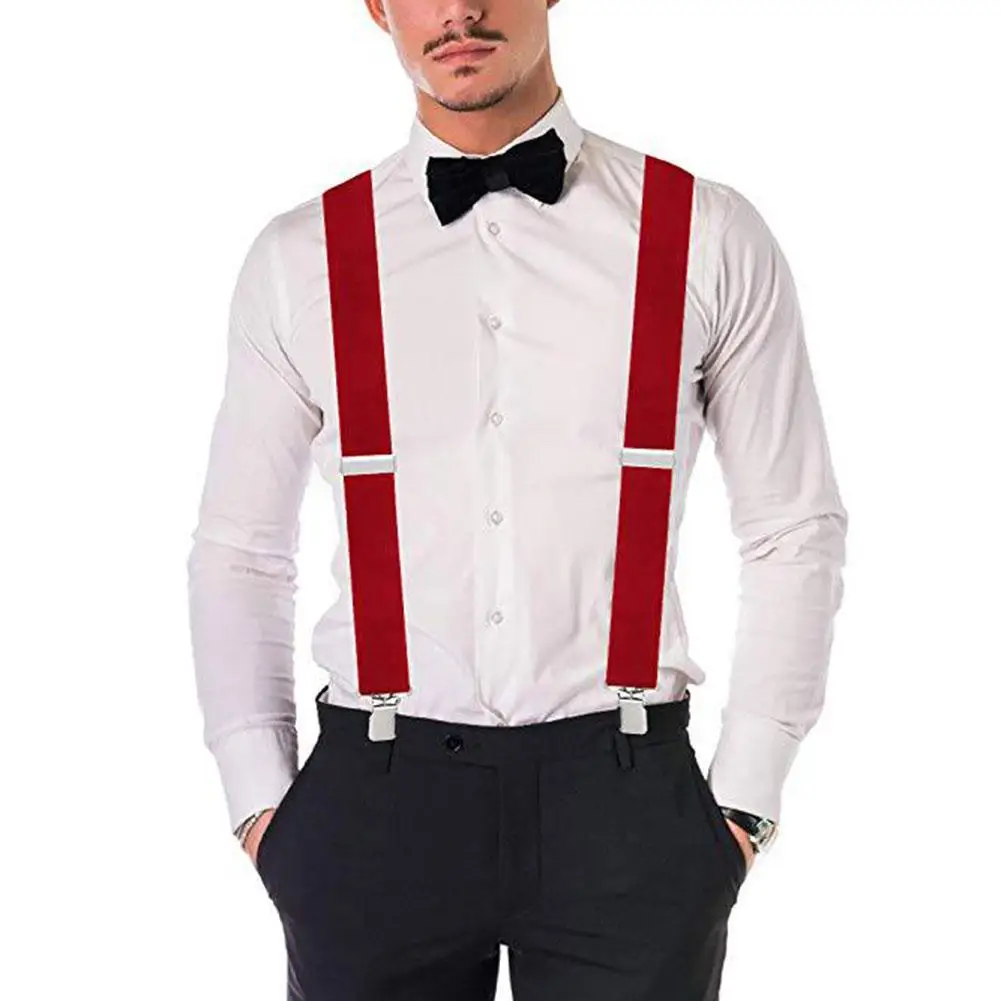 Elastic Suspenders Bowtie Set Men Women Braces 4 Color Adjustable Straps For Wedding Shirt Suit Accessories Gift