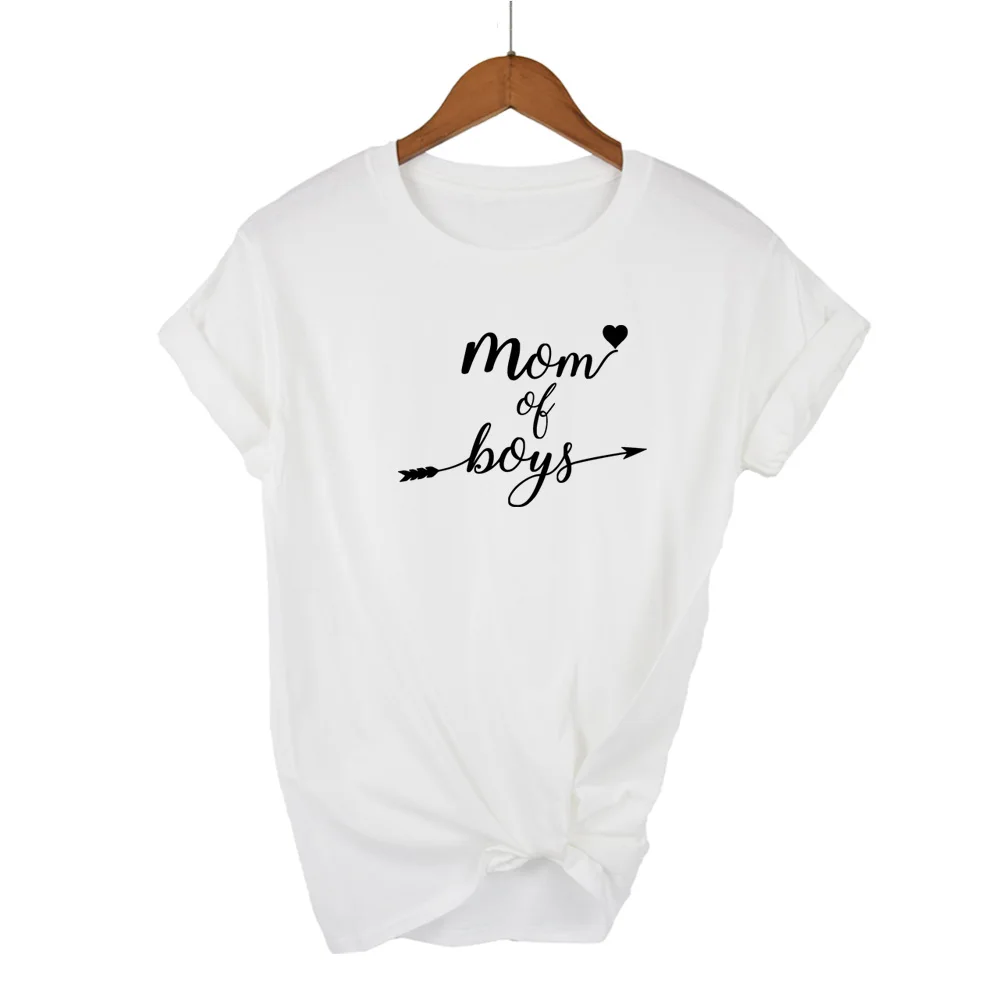 Mom of boys arrow Print Women Tshirts Cotton Casual Funny t Shirt For Lady Yong Girl Top Tee 13 Colors Drop Ship