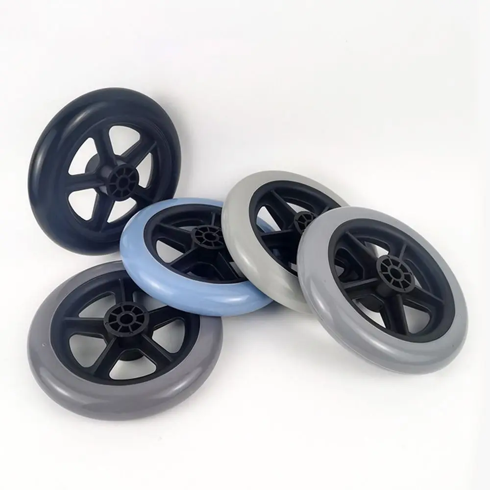 عجلة أمامية للكرسي المتحرك مقاس 5 بوصة مضادة للانزلاق، عجلة إطارات صلبة مقاومة للاهتراء، عجلة عربة سفر