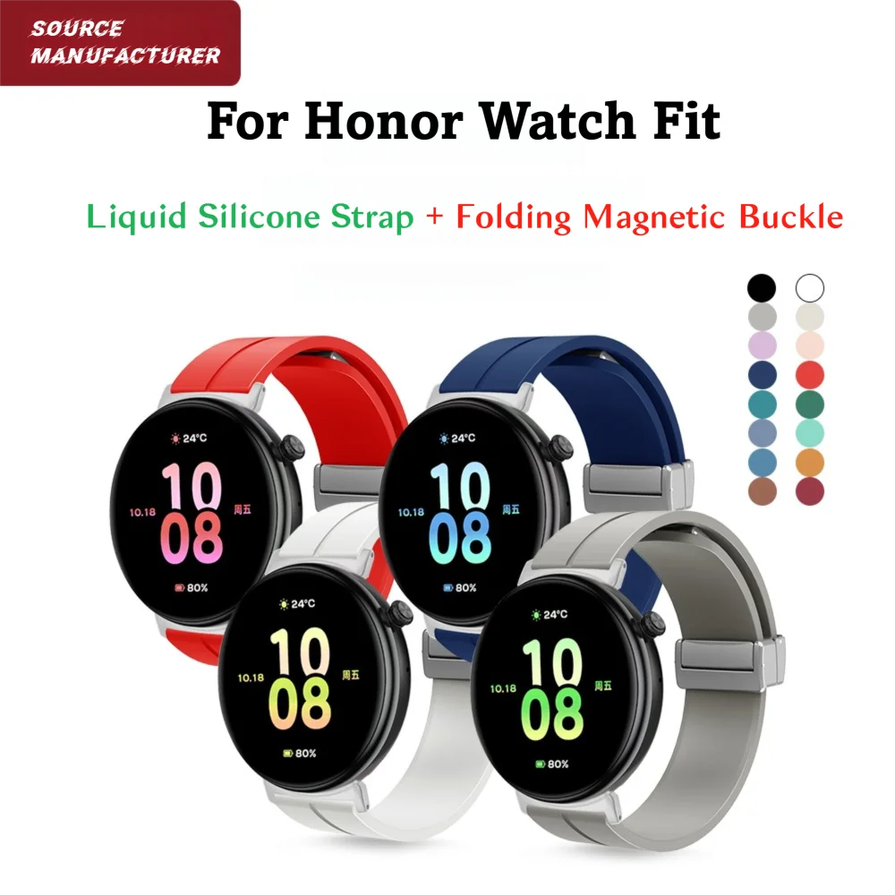 Loop Band+Folding Magnetic Buckle For Honor Fit Vitality/Elegant Edition Skin-friendly Silicone Sport Smartwatch Strap Man Woman