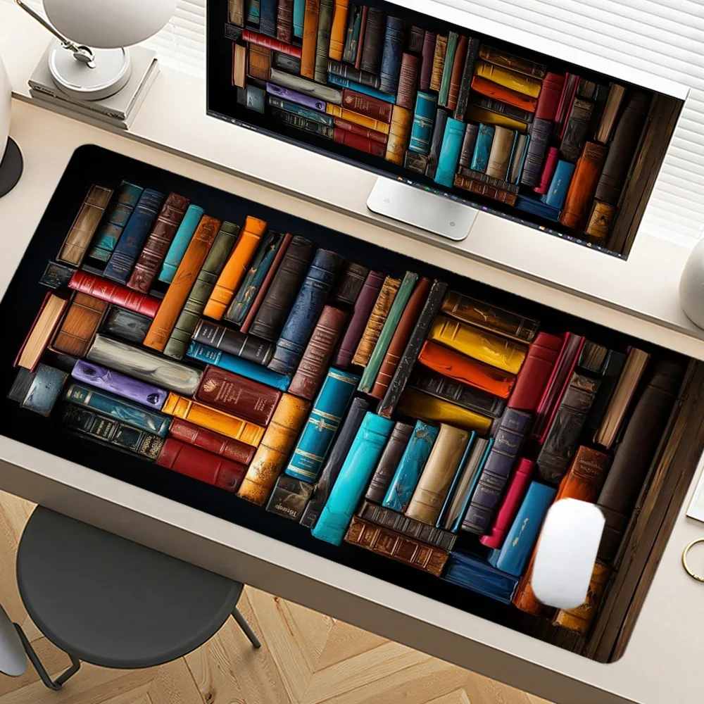 

Vintage Book Mouse Pad Large Desk Accessories Desk Pad Rubber Base with Stitched Edge Mousepad Non-Slip Mousepad for Office