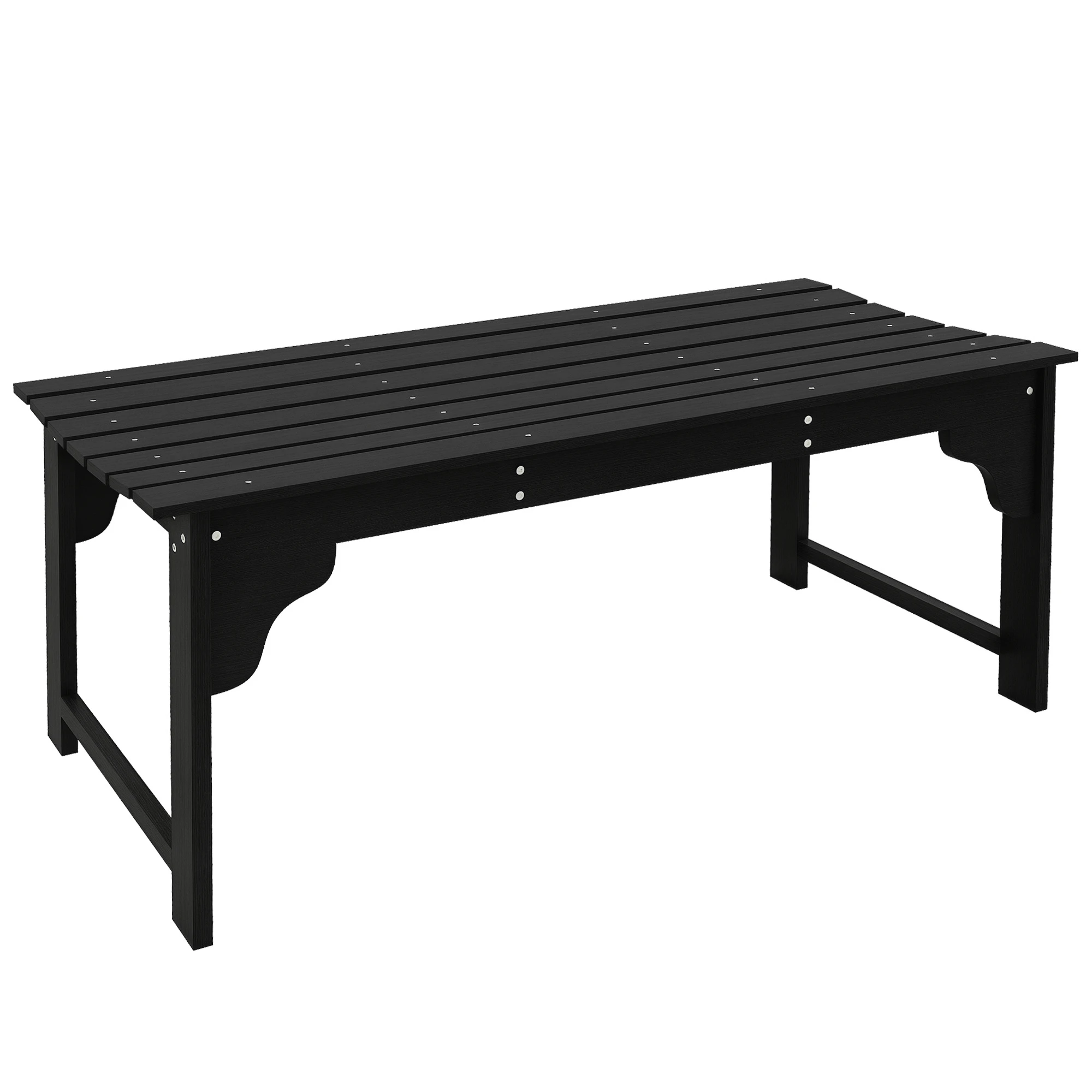 Outsunny Wooden Garden Bench with Slatted Seat Front Porch Bench, Black