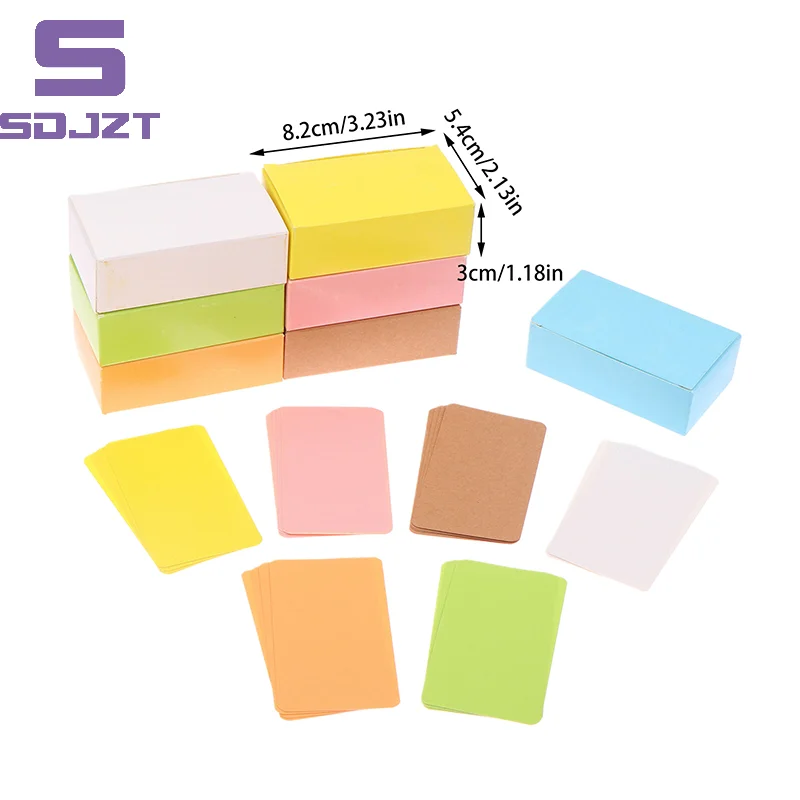 100Pcs/Box Kraft Paper Card Double Sided Word Card Blank Business Card Message Note Thank You Card Writing Card Learning Card