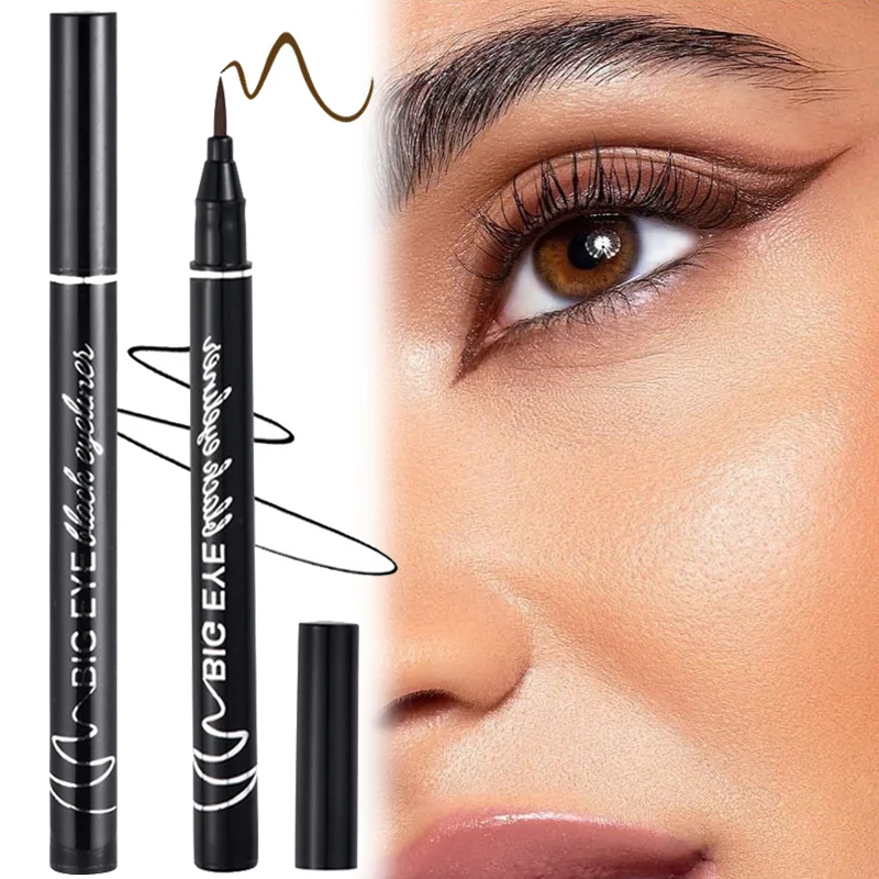 Wodoodporny matowy płynny Eyeliner czarny cienkopis brązowy długotrwały szybkoschnący gładki łatwe do pokolorowania Eyeliner Pen Makeup Cosmetics