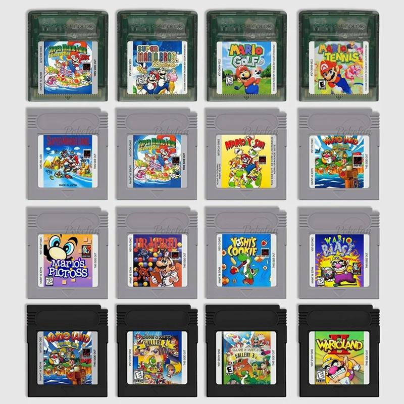Battery Save Game Cartridge Video Game Console Card Mario Series Land 1 2 Yoshi Deluxe Golf Tennis High Quality for GBC
