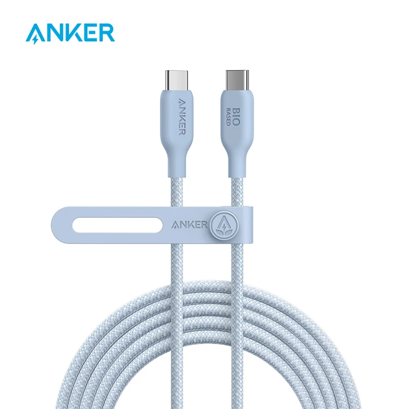 Anker USB C to USB C Cable (240W, 10ft), Bio-Braided USB C Charger Cable Fast Charge for iPhone 15/15 Pro, MacBook Pro 2020