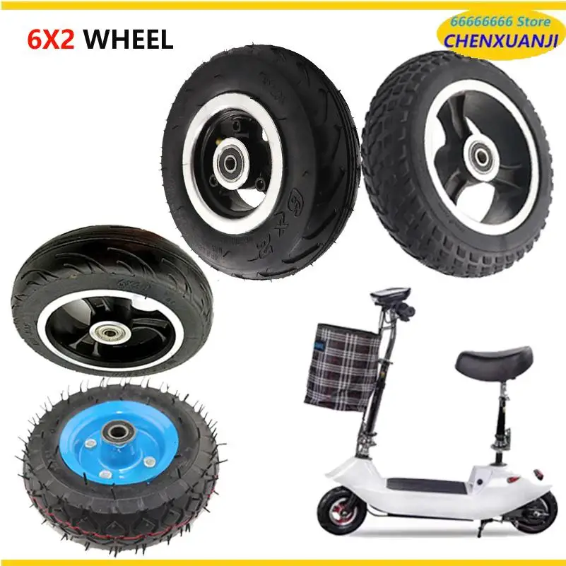 

Wheels -6 inch Tire Alloy Hub 6X2 with Electric Scooter F0 Pneumatic Wheel Trolley Cart Air Wheel