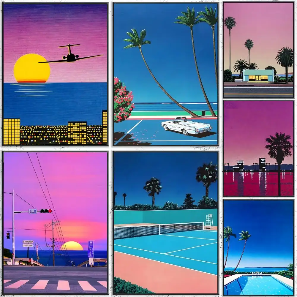 H-Hiroshi Nagai Poster Waterproof Wall Art Sticker For Bar Living Room Vintage Room Decor High Quality Print Gift