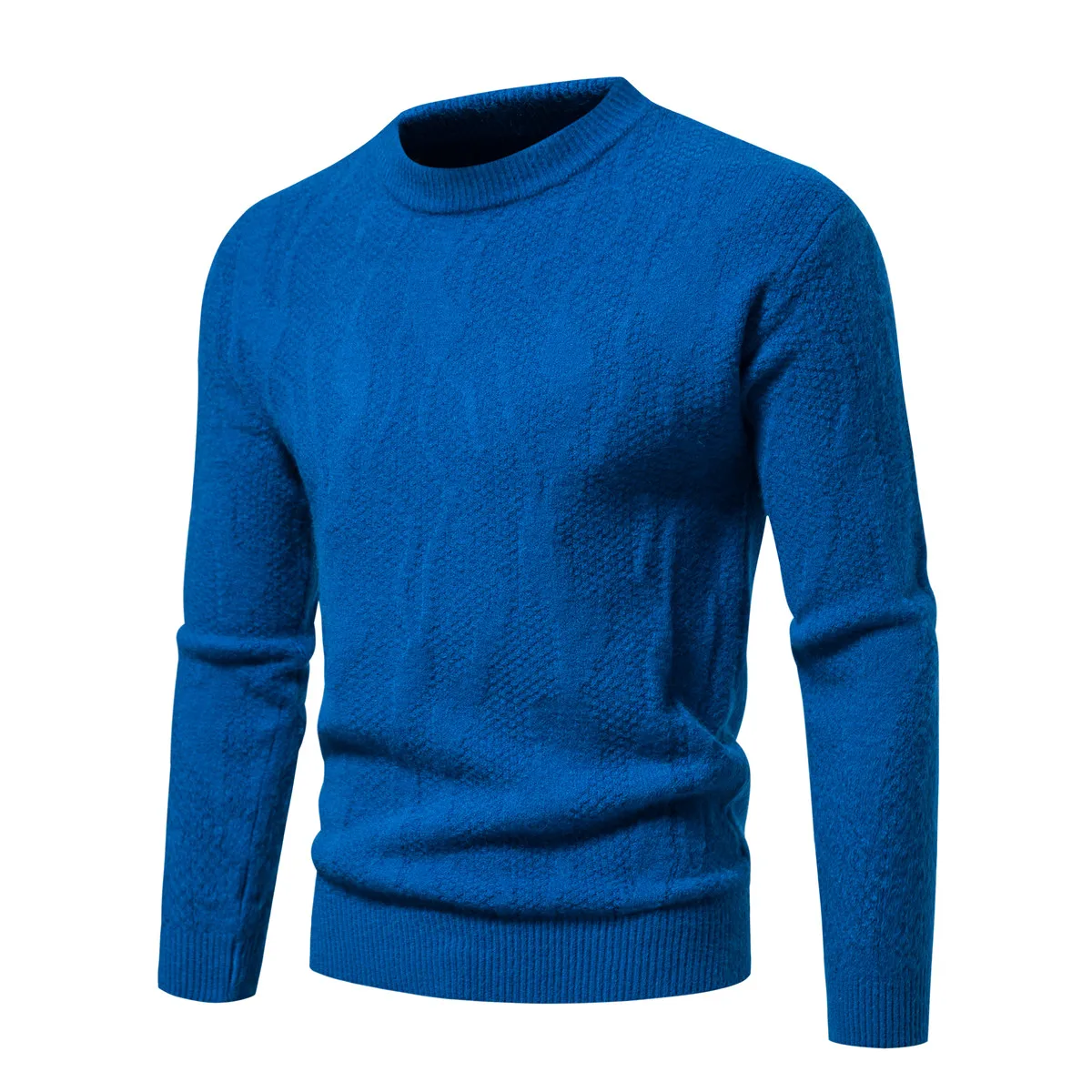 Autunno uomo di alta qualità tinta unita manica lunga girocollo maglione lavorato a maglia confortevole tendenza calda Casual Top 7 colori