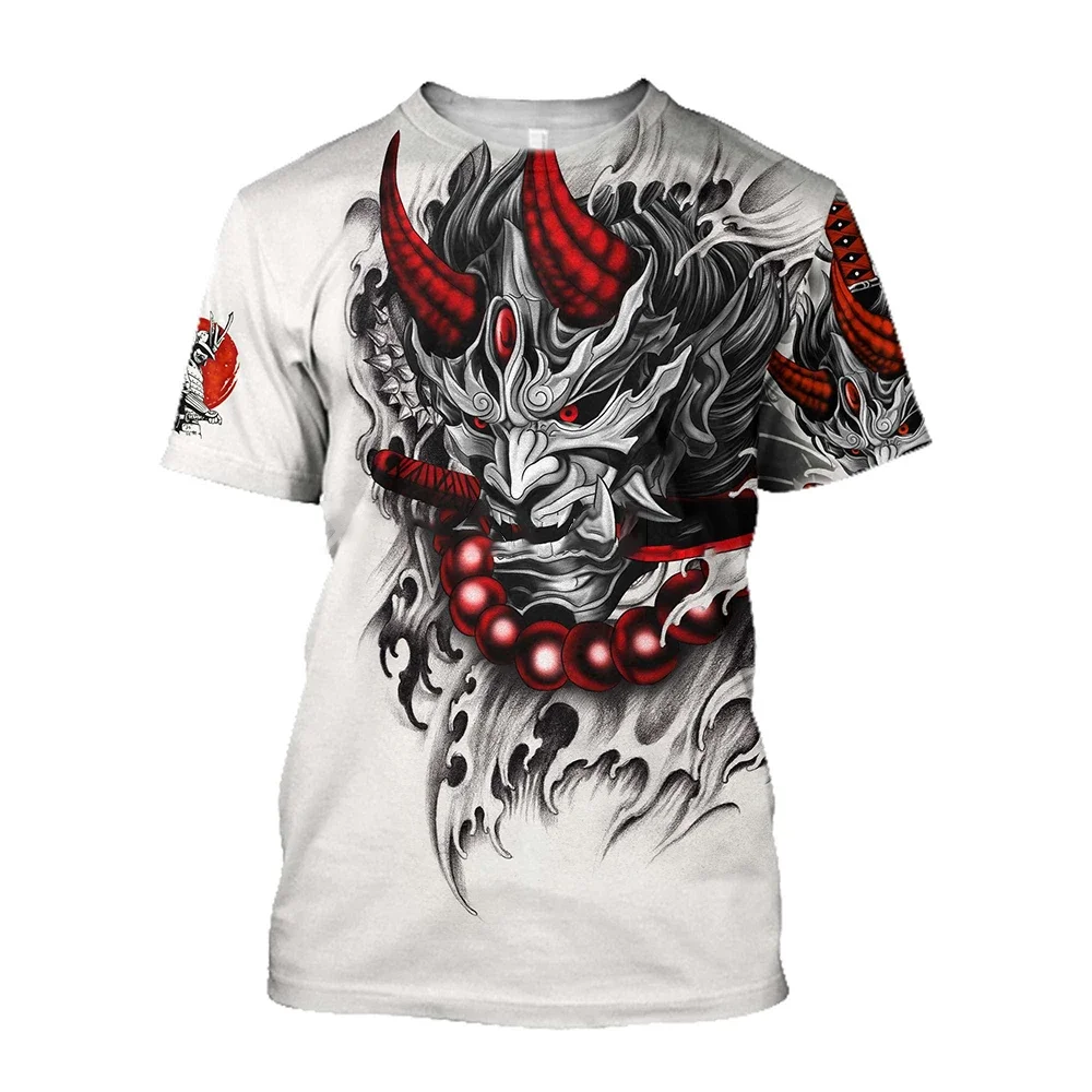 

Summer 3D Men's T-Shirt Samurai Print Anime Harajuku T-Shirt Loose O-Neck Short Sleeve Surprise Style Street Men Clothing Tops