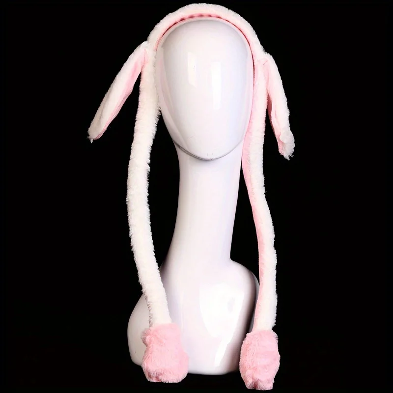 Movable Rabbit Ears Hairband Plush Moving Warm Bunny Airbag Headband Funny Sweet Gift Hair Hoop Hair Accessories for Women Girls