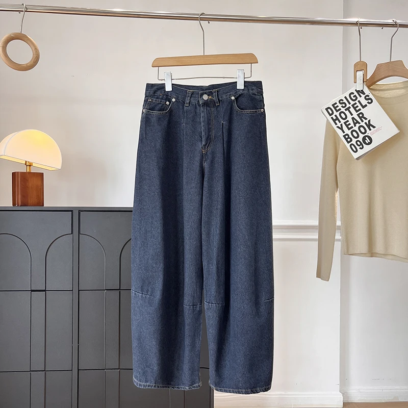 

Джинсы свободного покроя с высокой талией в скандинавском стиле, узкая версия, женские повседневные брюки, осенний сезон, женские джинсы премиум-класса