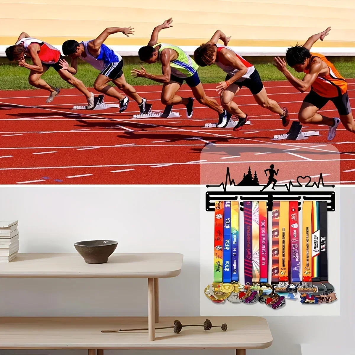 Wandmontierter böhmischer Medaillenhalter aus Metall – 1 Stück multifunktionaler Halter für Medaillen, Kleidung und Hüte | Ein künstlerisches Design – Detail 4