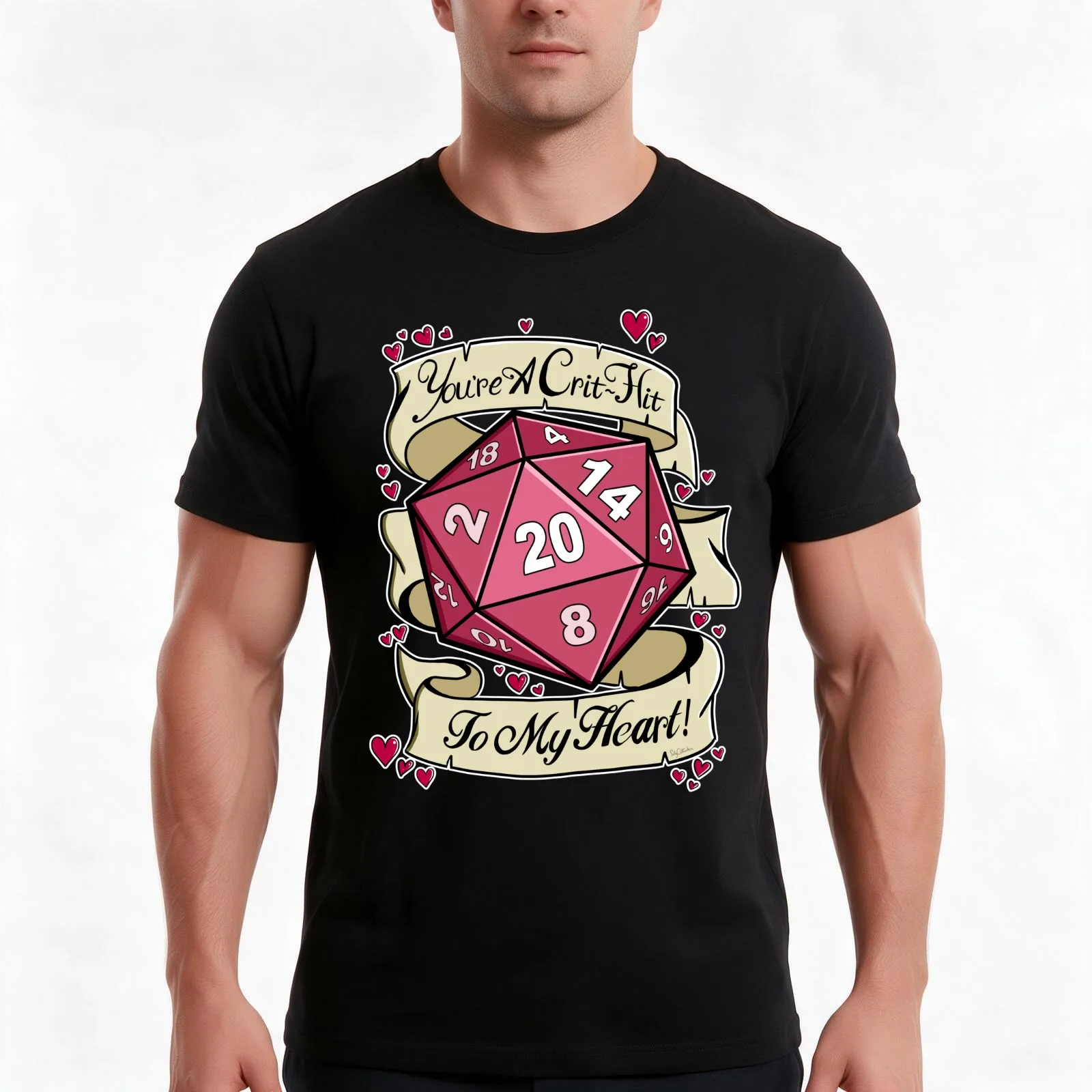 Critical Hit for my Heart T-Shirt, Summer Casual Cotton Tee, Oversized Streetwear Tops, Vintage Graphic Print, Unisex Men Women