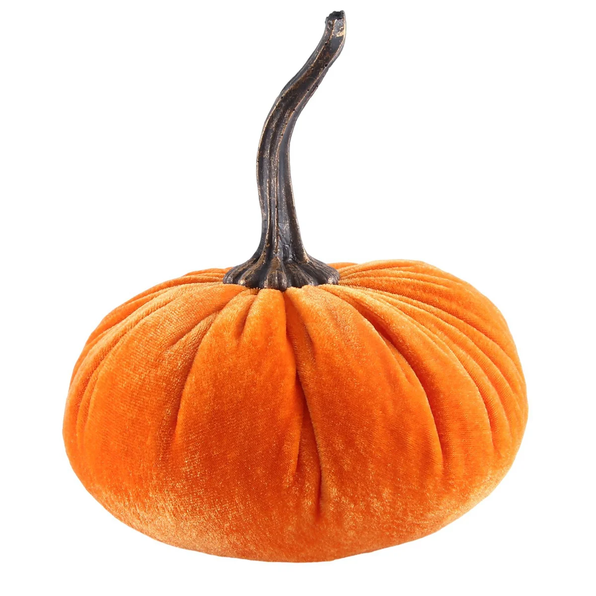 Abóboras de veludo grande para decoração, handmade artificial colheita abóboras, outono, halloween, ação de graças, decoração home (laranja)