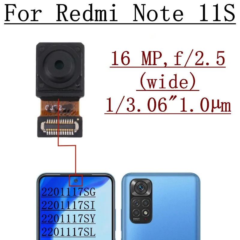 Front Back Camera For Xiaomi Redmi Note 11S Note11S 4G 5G Rear Backside Selfie Frontal Facing Camera Module Flex Cable