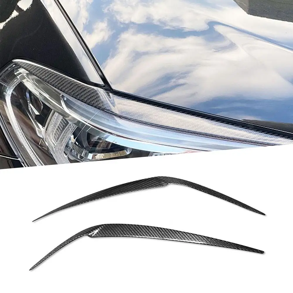 

Headlight Cover Carbon Fiber Eyelid Eyebrow Sticker Decal Cover Eyelid Cover Sticker for BMW X3 G01 X4 G02 X3M X4M 2018-2021