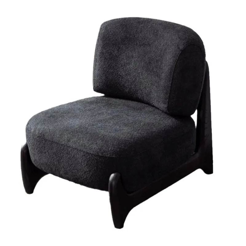 

Solid wood lamb wool sofa small apartment, leisure chair, sofa recliner