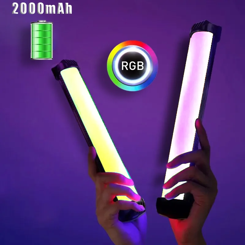 RGB Magnetic Photography Lighting Portable Handheld LED Fill Light Stick Lamp Vlog Fill Light For YouTube Video Picture Shooting